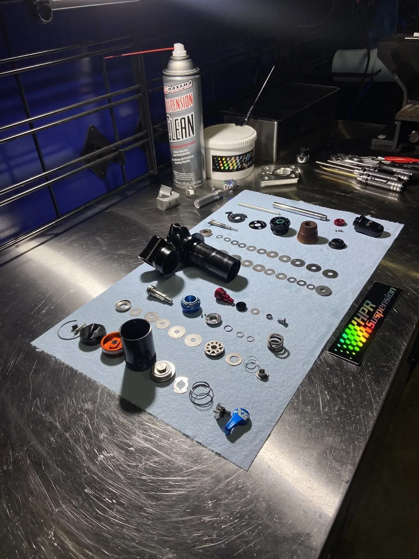 Fox shock service at HPR Suspension in Terrey Hills, Northern Beaches